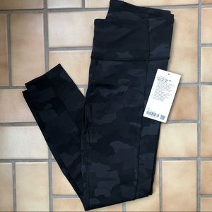 Lululemon Fast & Free High Rise Tight 28” Heritage 365 Camo Deep Coal Multi